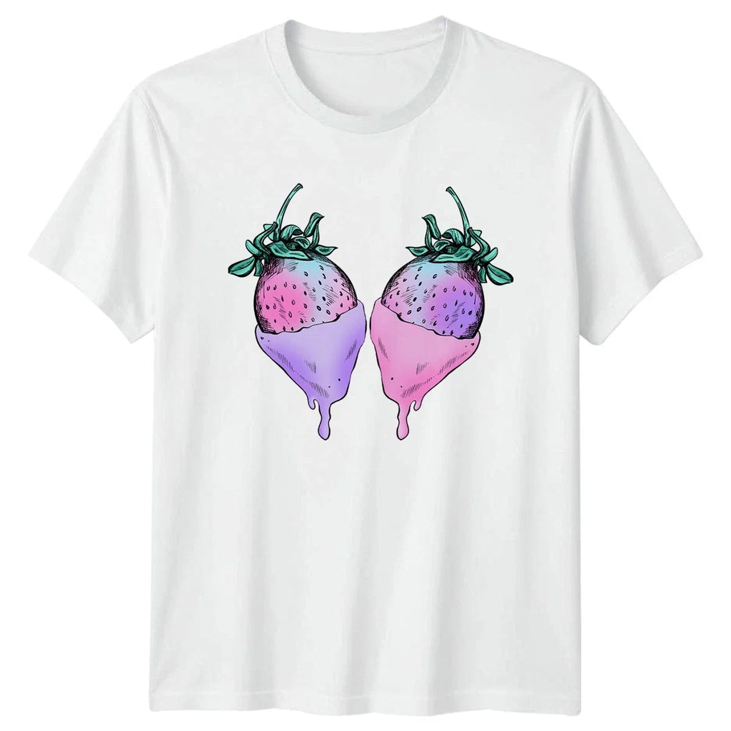 Pastel Goth Strawberry Valentines Day Dessert - Adult & Kids T-Shirts, Sweatshirts & Hoodies apparel design preview 1
