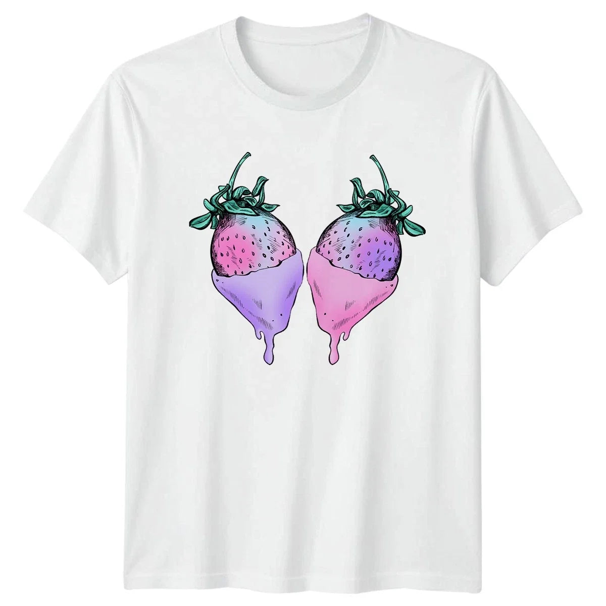 Pastel Goth Strawberry Valentines Day Dessert - Adult & Kids T-Shirts, Sweatshirts & Hoodies apparel design preview 1
