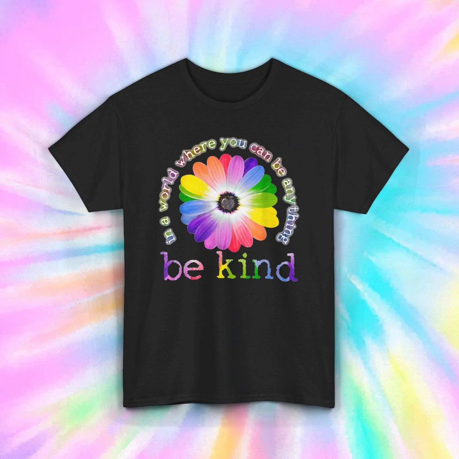 Be Kind Flower Inspirational Positive Message Graphic - Adult & Kids T-Shirts, Sweatshirts & Hoodies apparel design preview 1