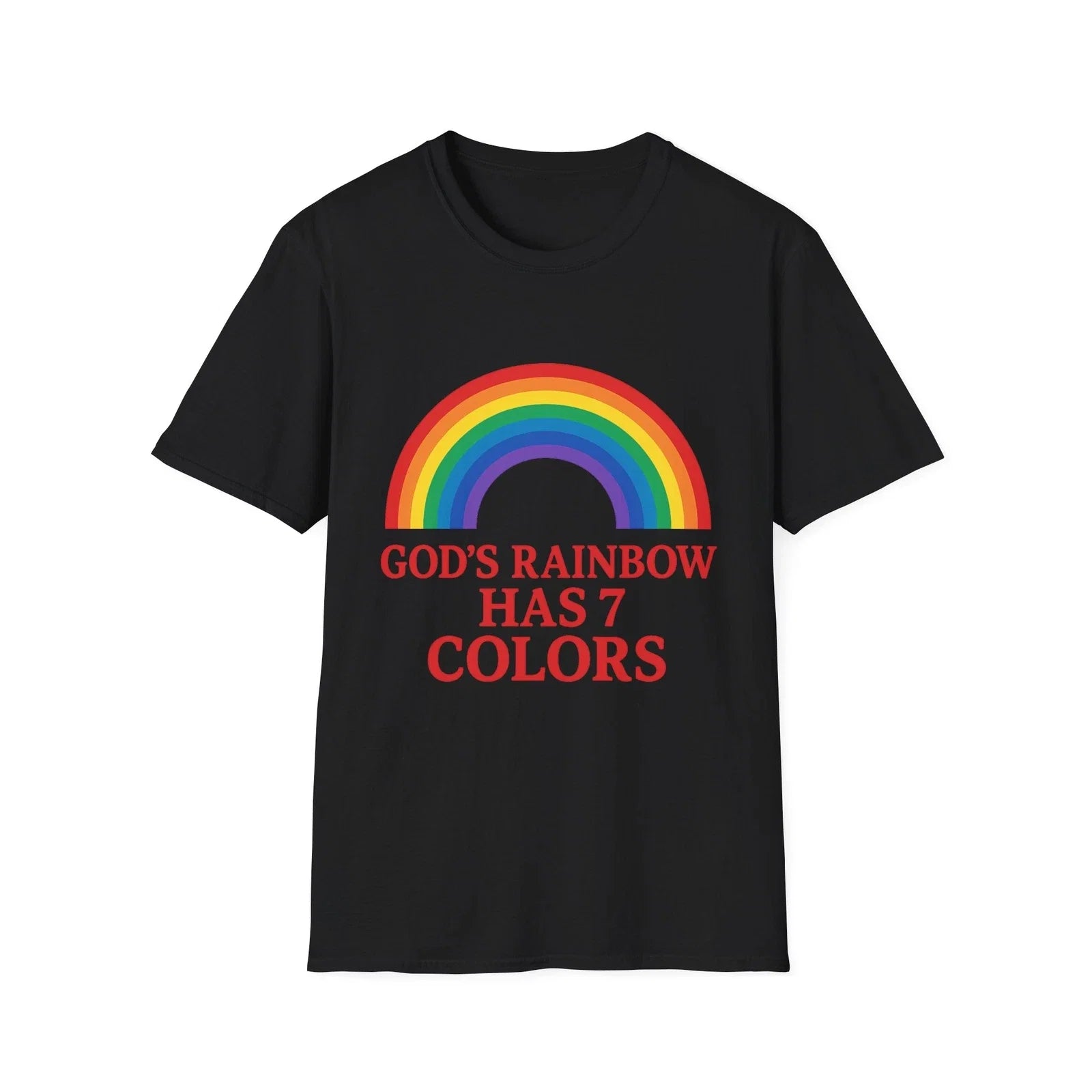 Rainbow Unisex Softstyle God's Christian Gift, 7 - Adult & Kids T-Shirts, Sweatshirts & Hoodies apparel design preview 1