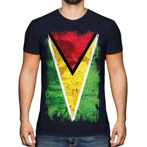 Guyana Grunge Flagge Herren Guyane Fußball Geschenk - Adult & Kids T-Shirts, Sweatshirts & Hoodies apparel design preview 1