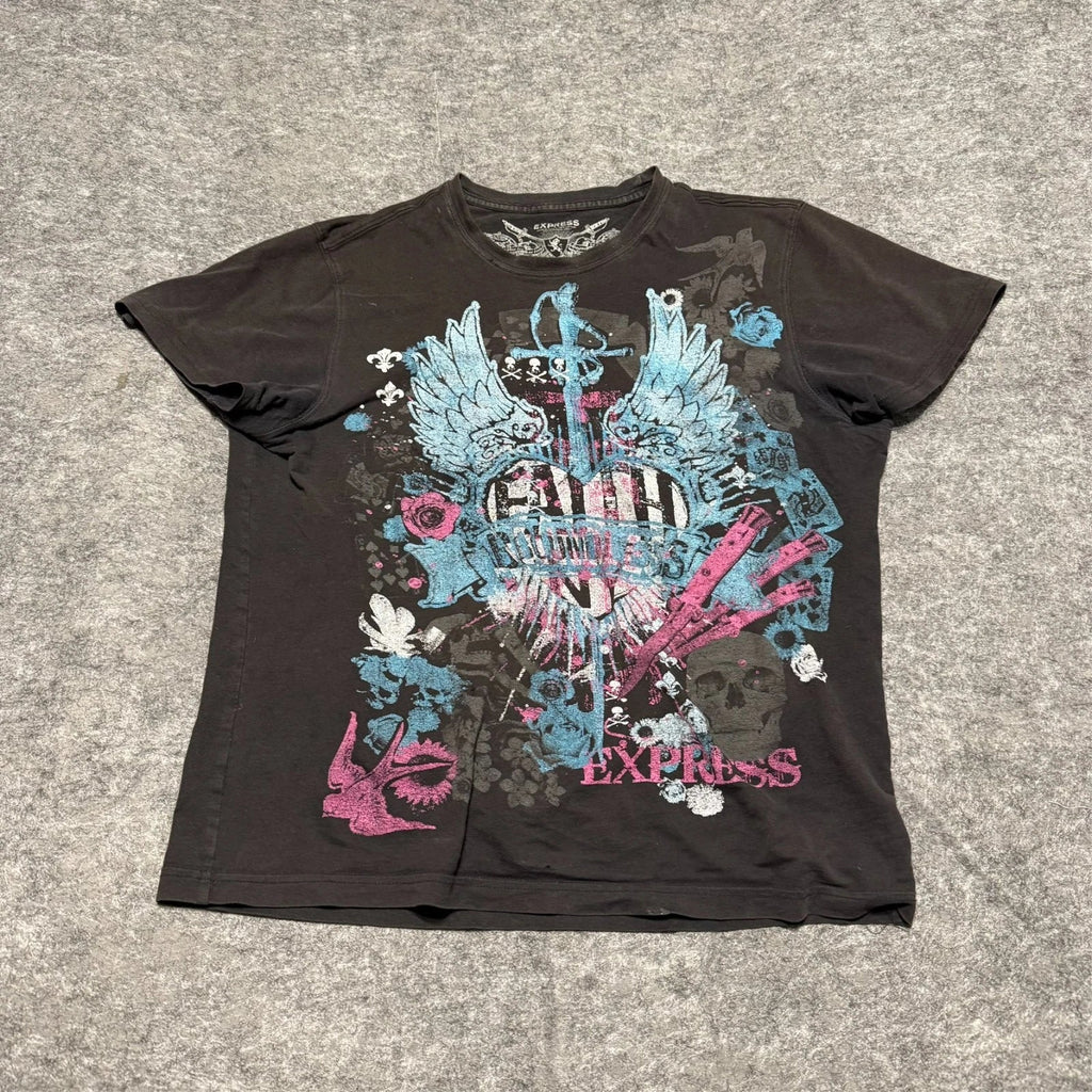 Vintage Express Mens Size M Black Faded All Over - Adult & Kids T-Shirts, Sweatshirts & Hoodies apparel design preview 1