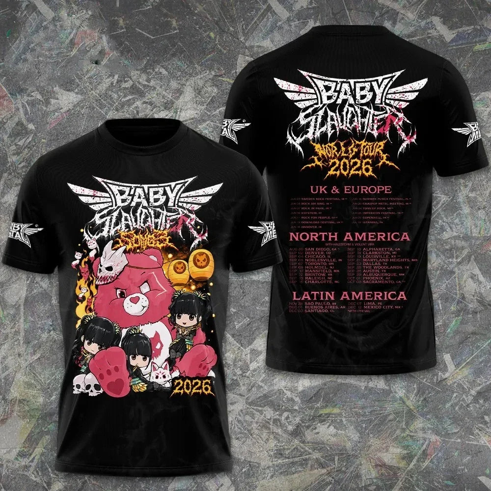 BABYMETAL World Tour 2026 Kawaii Metal Graphic Fan - Adult & Kids T-Shirts, Sweatshirts & Hoodies apparel design preview 1