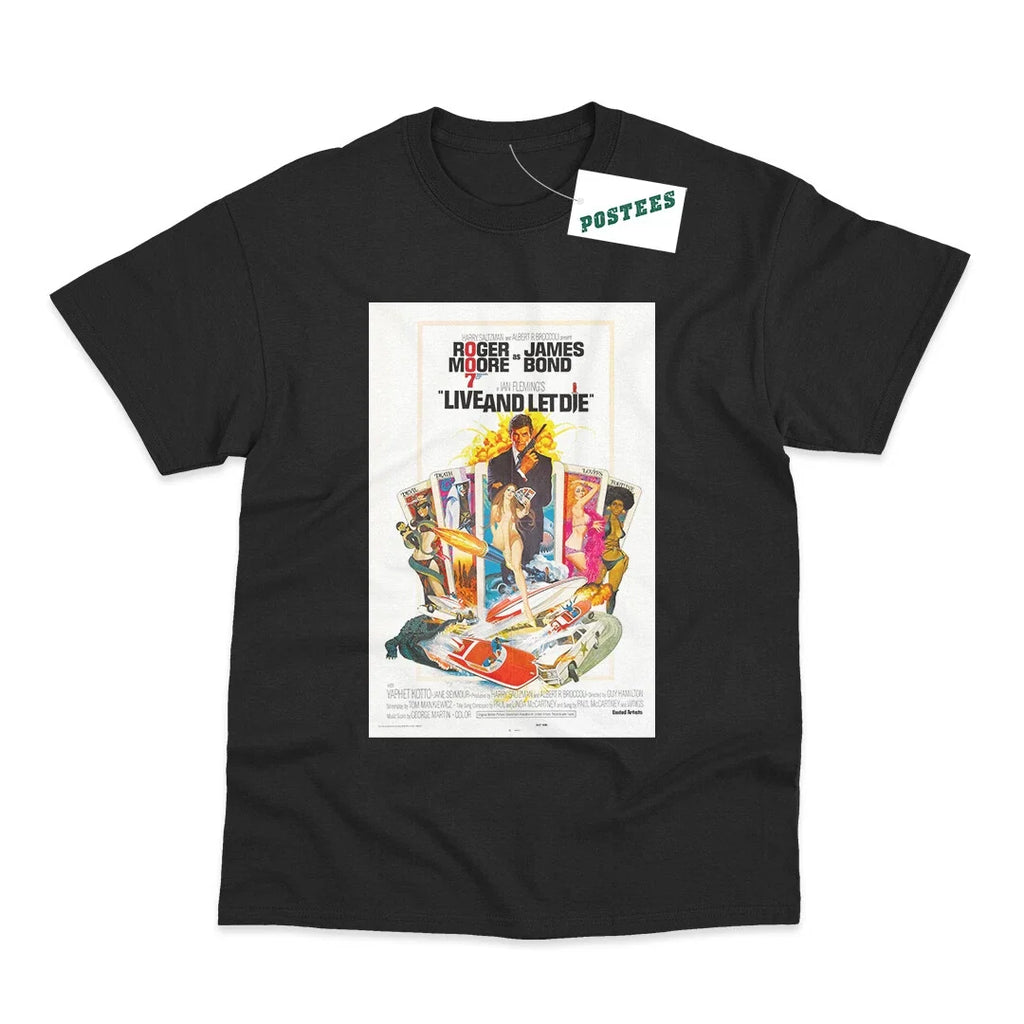 Retro Movie Poster Inspired By James Bond Live Let - Adult & Kids T-Shirts, Sweatshirts & Hoodies apparel design preview 1