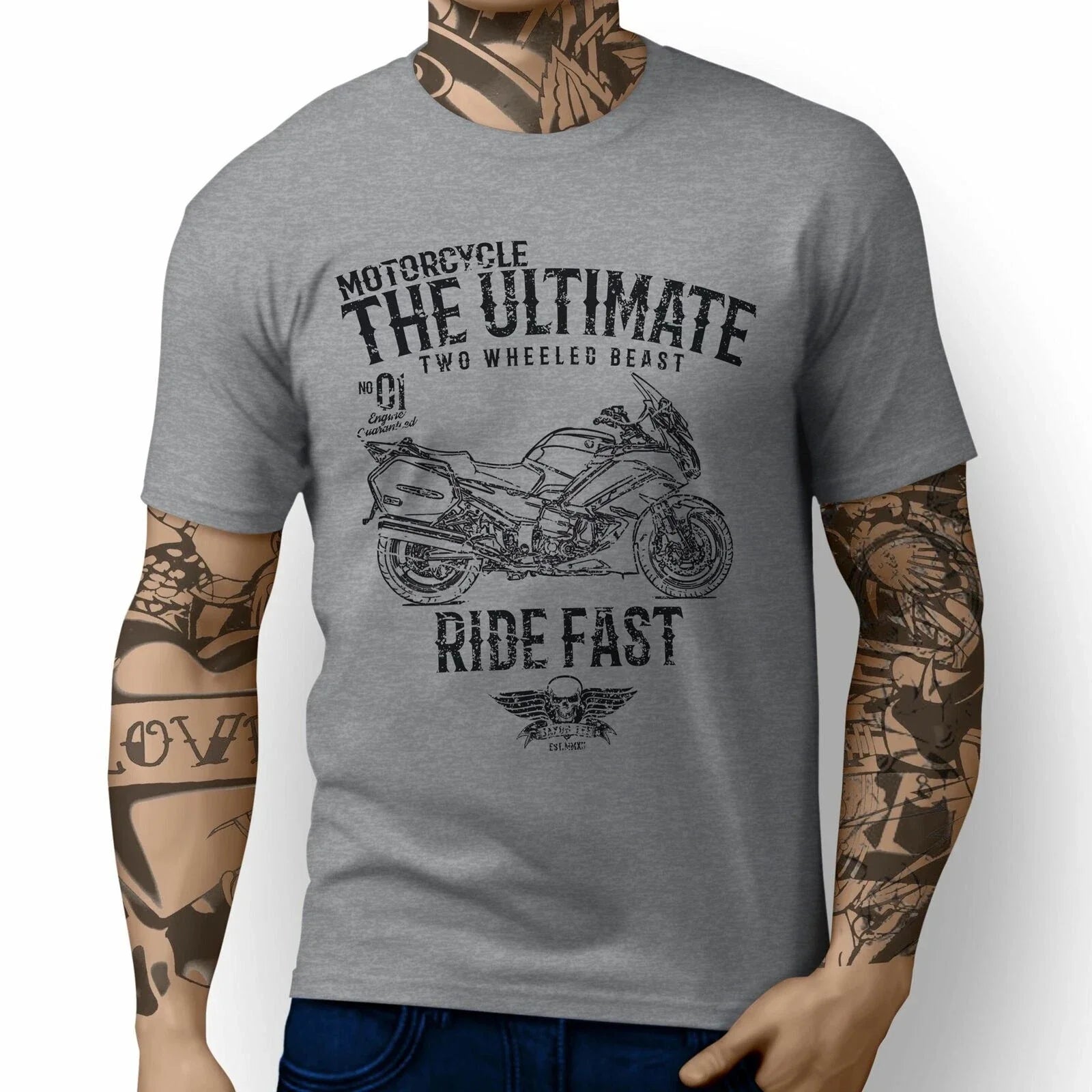 JL Ultimate Illustration For A Yamaha FJR1300 v2 - Adult & Kids T-Shirts, Sweatshirts & Hoodies apparel design preview 1