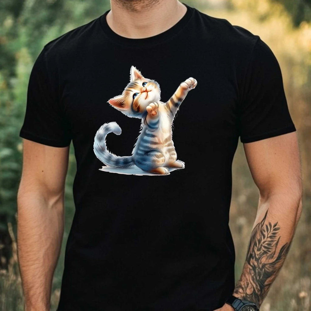 Mens Yoga Cat Print Cotton Size XS to 5XL - Adult & Kids T-Shirts, Sweatshirts & Hoodies apparel design preview 1
