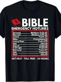 Bible Emergency Numbers Funny Christian Jesus -100% - Adult & Kids T-Shirts, Sweatshirts & Hoodies apparel design preview 1