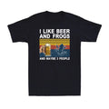 I Like Beer and Frogs Maybe 3 People Frog Amphibian - Adult & Kids T-Shirts, Sweatshirts & Hoodies apparel design preview 1