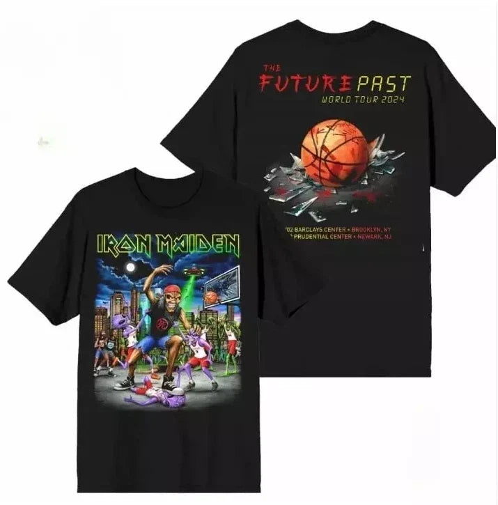 Iron Maiden Future Past 2024 Tour New York Newark - Adult & Kids T-Shirts, Sweatshirts & Hoodies apparel design preview 1