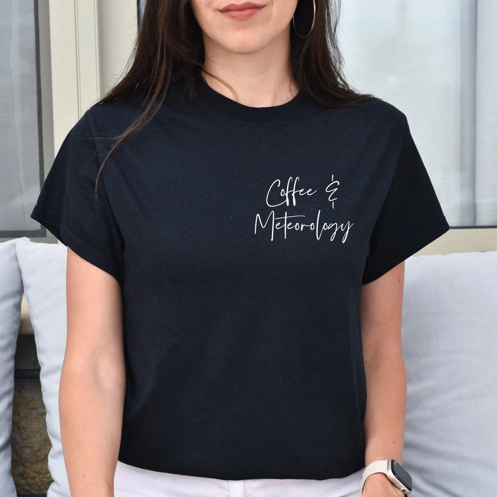 Coffee and meteorology pocket Meteorologist Black - Adult & Kids T-Shirts, Sweatshirts & Hoodies apparel design preview 1