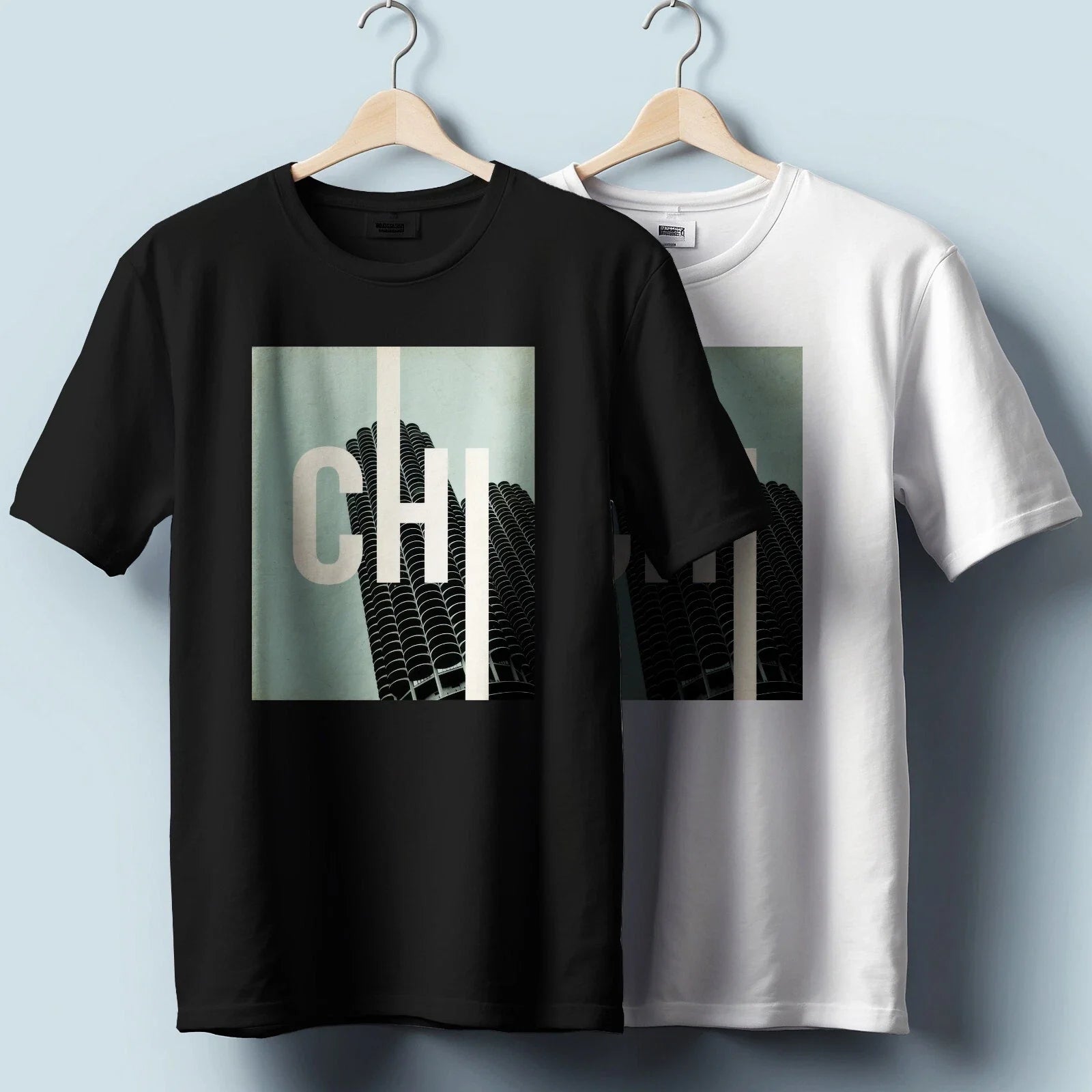 Chicago Skyline CHI Cityspace Graphic Unisex Heavy - Adult & Kids T-Shirts, Sweatshirts & Hoodies apparel design preview 1