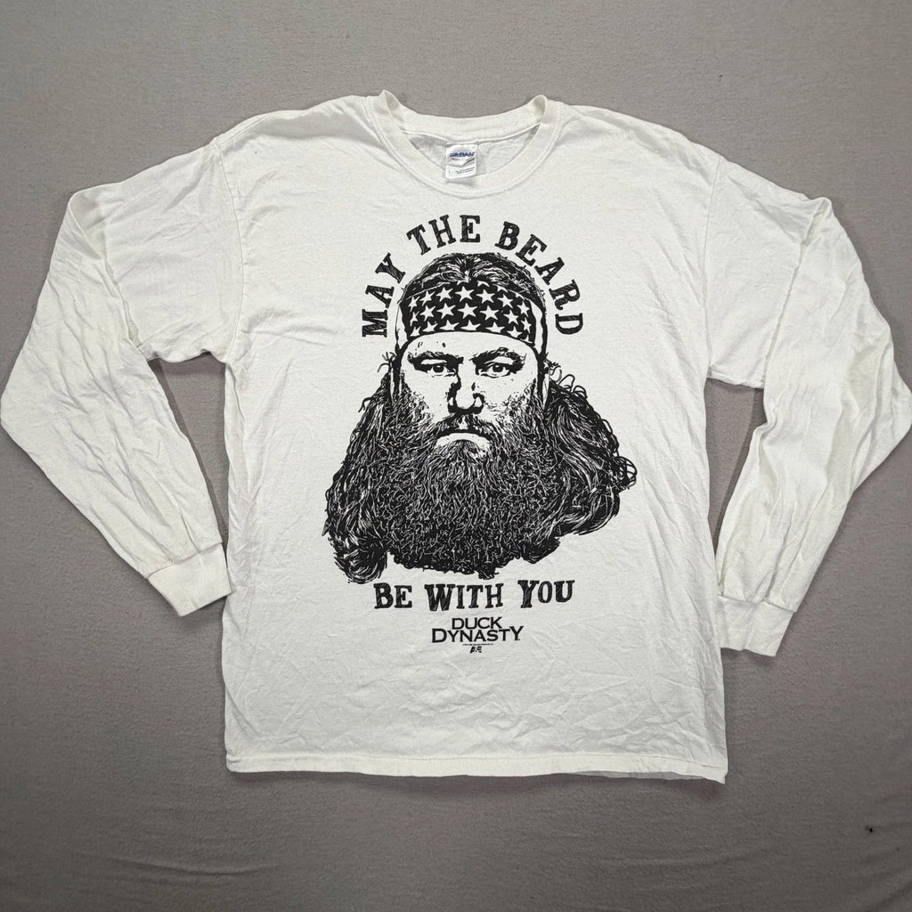 Gildan Duck Dynasty Mens L White May The Beard Be - Adult & Kids T-Shirts, Sweatshirts & Hoodies apparel design preview 1