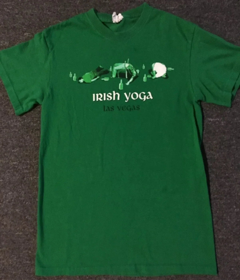 Vtg Las Vegas Irish Yoga S Drinking Funny Joke Strip - Adult & Kids T-Shirts, Sweatshirts & Hoodies apparel design preview 1