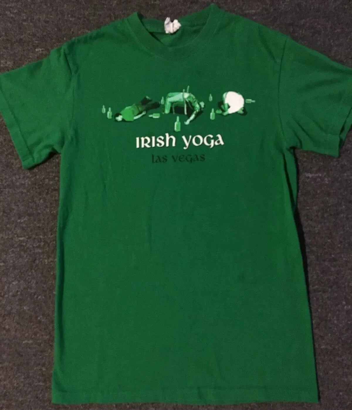 Vtg Las Vegas Irish Yoga S Drinking Funny Joke Strip - Adult & Kids T-Shirts, Sweatshirts & Hoodies apparel design preview 1