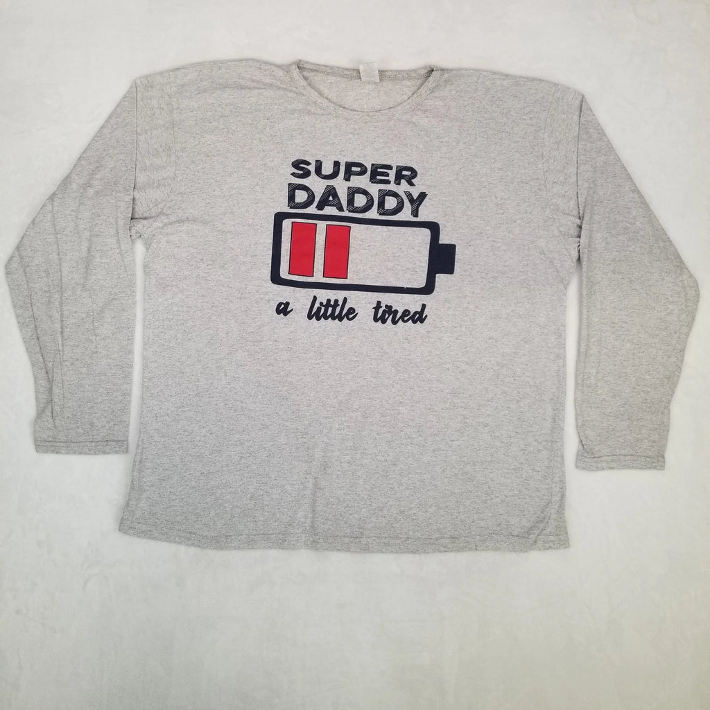 Super Daddy Men's Gray Crew Neck Graphic Size Large - Adult & Kids T-Shirts, Sweatshirts & Hoodies apparel design preview 1