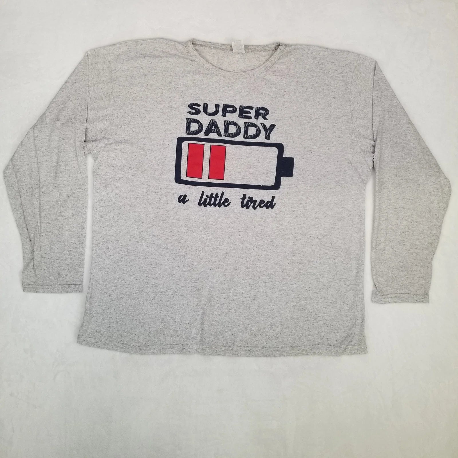 Super Daddy Men's Gray Crew Neck Graphic Size Large - Adult & Kids T-Shirts, Sweatshirts & Hoodies apparel design preview 1