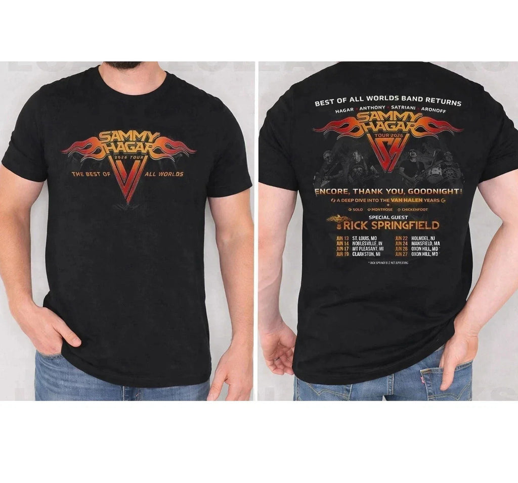 SAMMY HAGAR Best Of All Worlds Tour 2026 - Adult & Kids T-Shirts, Sweatshirts & Hoodies apparel design preview 1