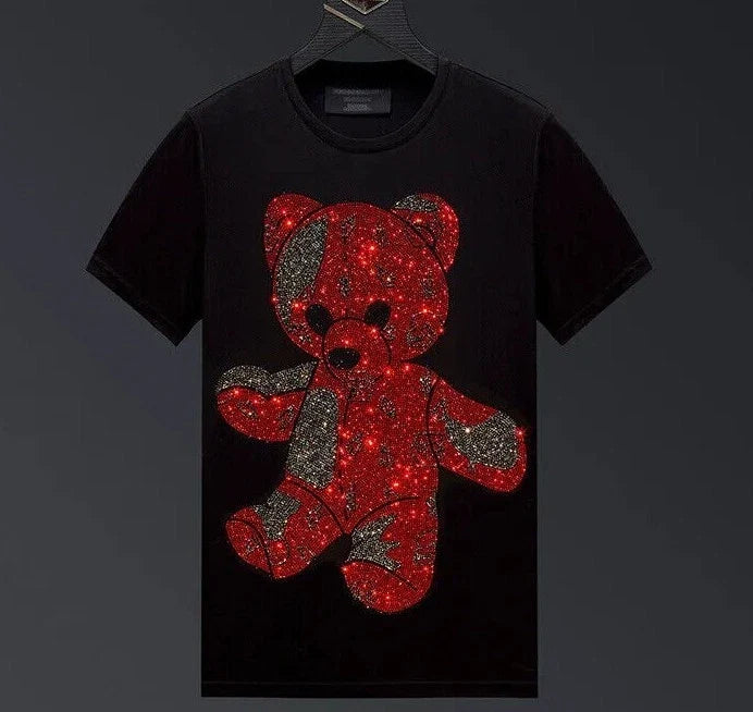 New Men Fashion Diamond Bear Rhinestones Luxury Black - Adult & Kids T-Shirts, Sweatshirts & Hoodies apparel design preview 1