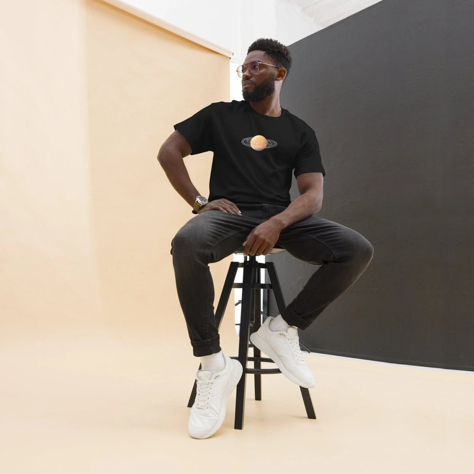 Gilded Solar System Design With Back Minimalistic - Adult & Kids T-Shirts, Sweatshirts & Hoodies apparel design preview 1
