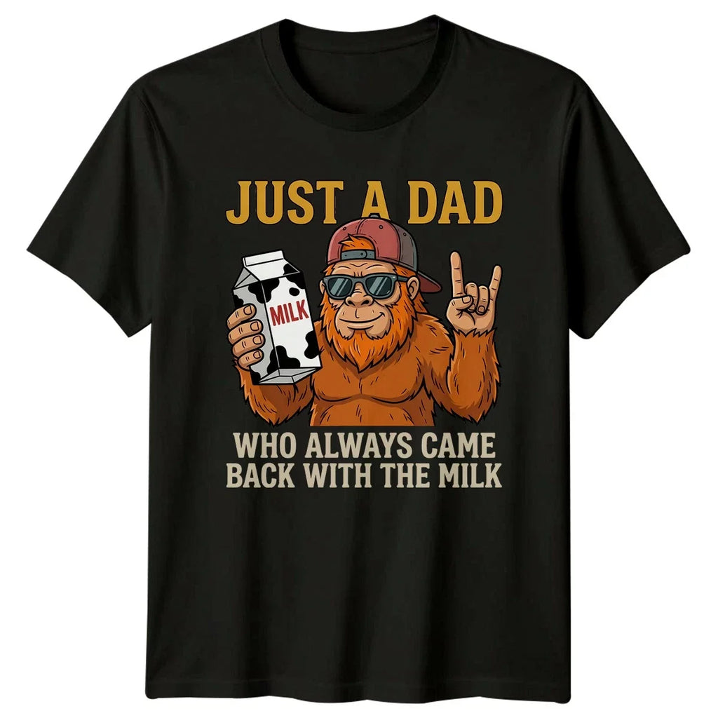 Just A Dad Who Always Mens Bigfoot Father Fathers Day - Adult & Kids T-Shirts, Sweatshirts & Hoodies apparel design preview 1