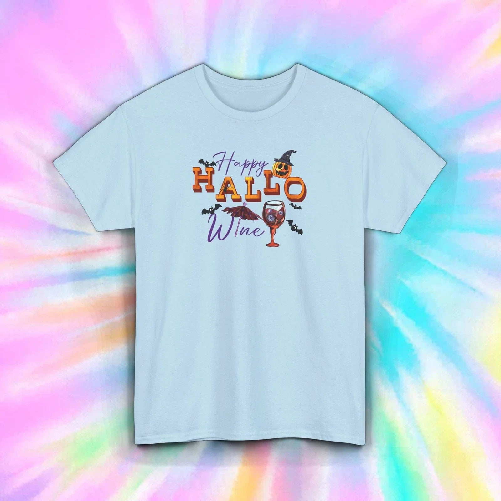 Happy HalloWine Funny Halloween Wine Drinker Gift - Adult & Kids T-Shirts, Sweatshirts & Hoodies apparel design preview 1