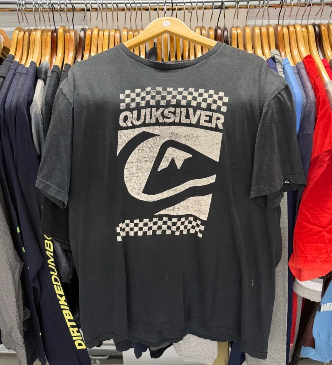 Vintage Quicksilver Mens Size Large Black Faded Logo - Adult & Kids T-Shirts, Sweatshirts & Hoodies apparel design preview 1