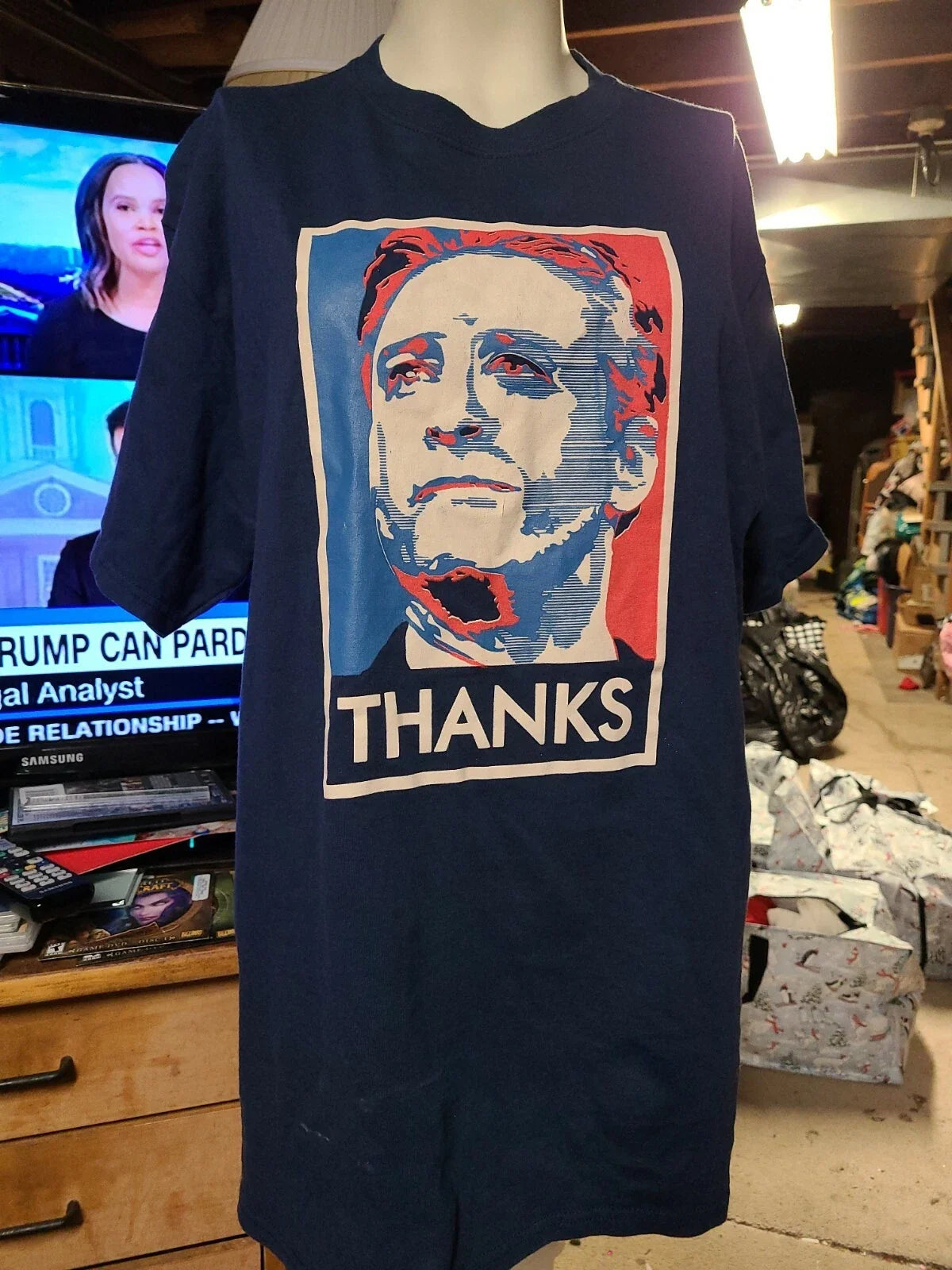 Jon Stewart Daily Show Thanks Style USA Red White - Adult & Kids T-Shirts, Sweatshirts & Hoodies apparel design preview 1