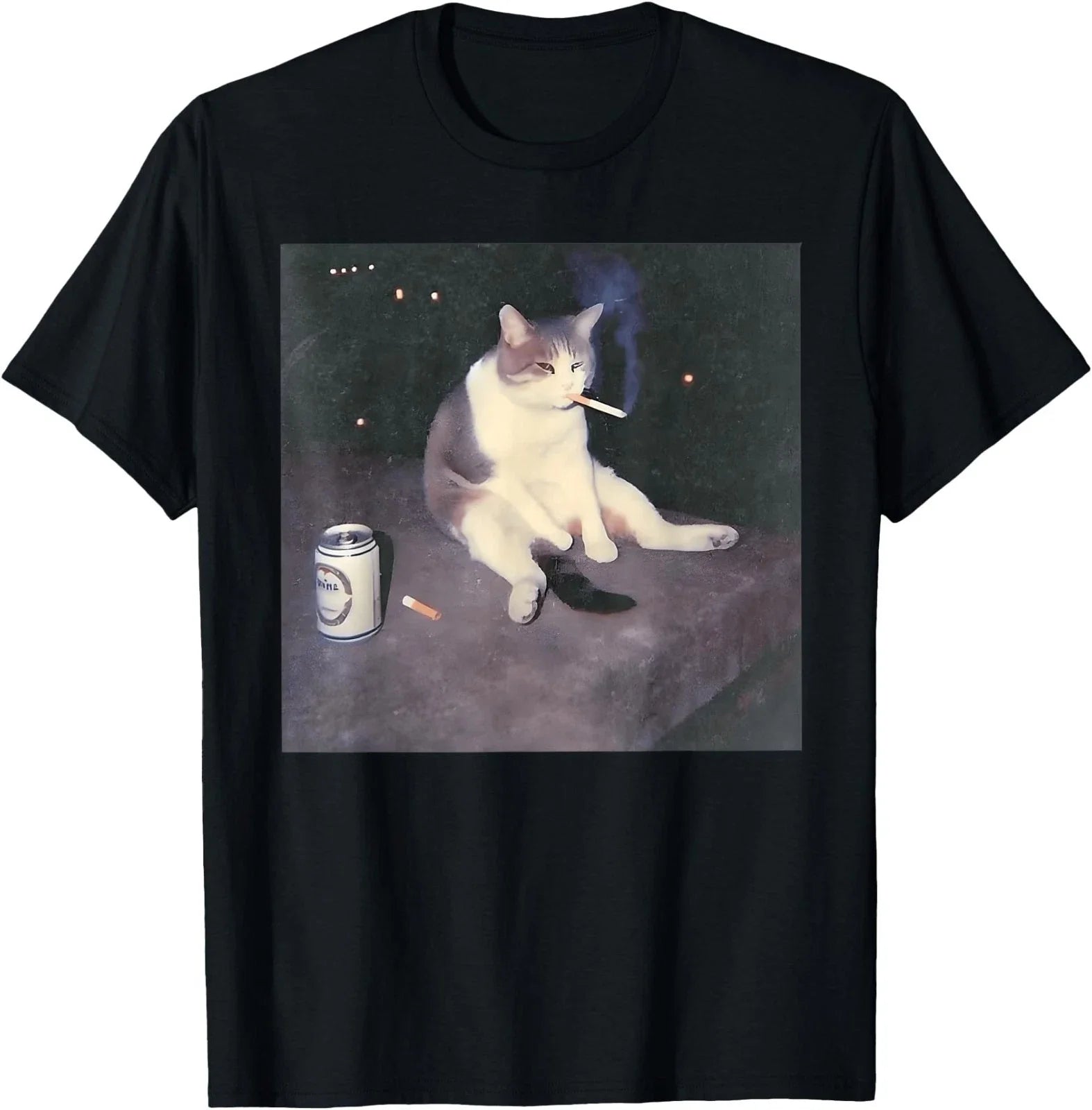Funny Smoking Cat Meme - Adult & Kids T-Shirts, Sweatshirts & Hoodies apparel design preview 1