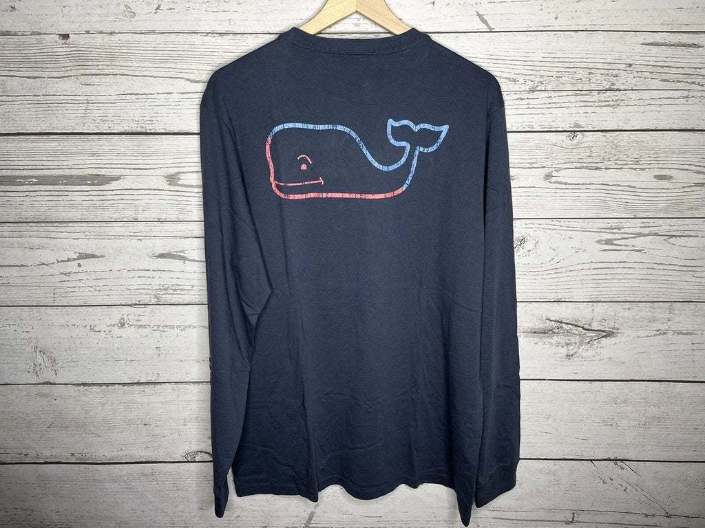 Vineyard Vines Mens Blue Vintage Whale Graphic Medium - Adult & Kids T-Shirts, Sweatshirts & Hoodies apparel design preview 1