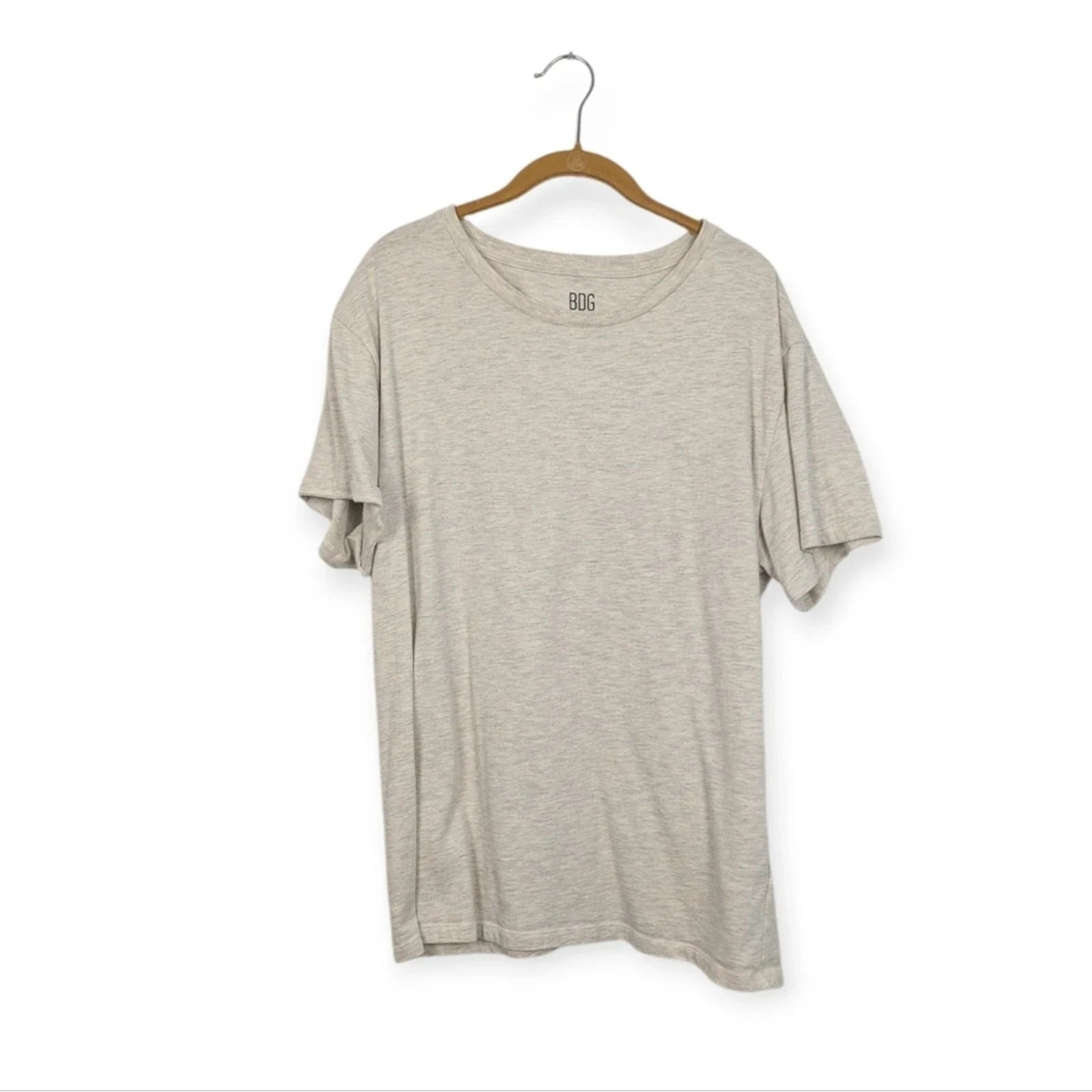 BDG Crewneck S Heather Oatmeal Cotton Blend Basic - Adult & Kids T-Shirts, Sweatshirts & Hoodies apparel design preview 1