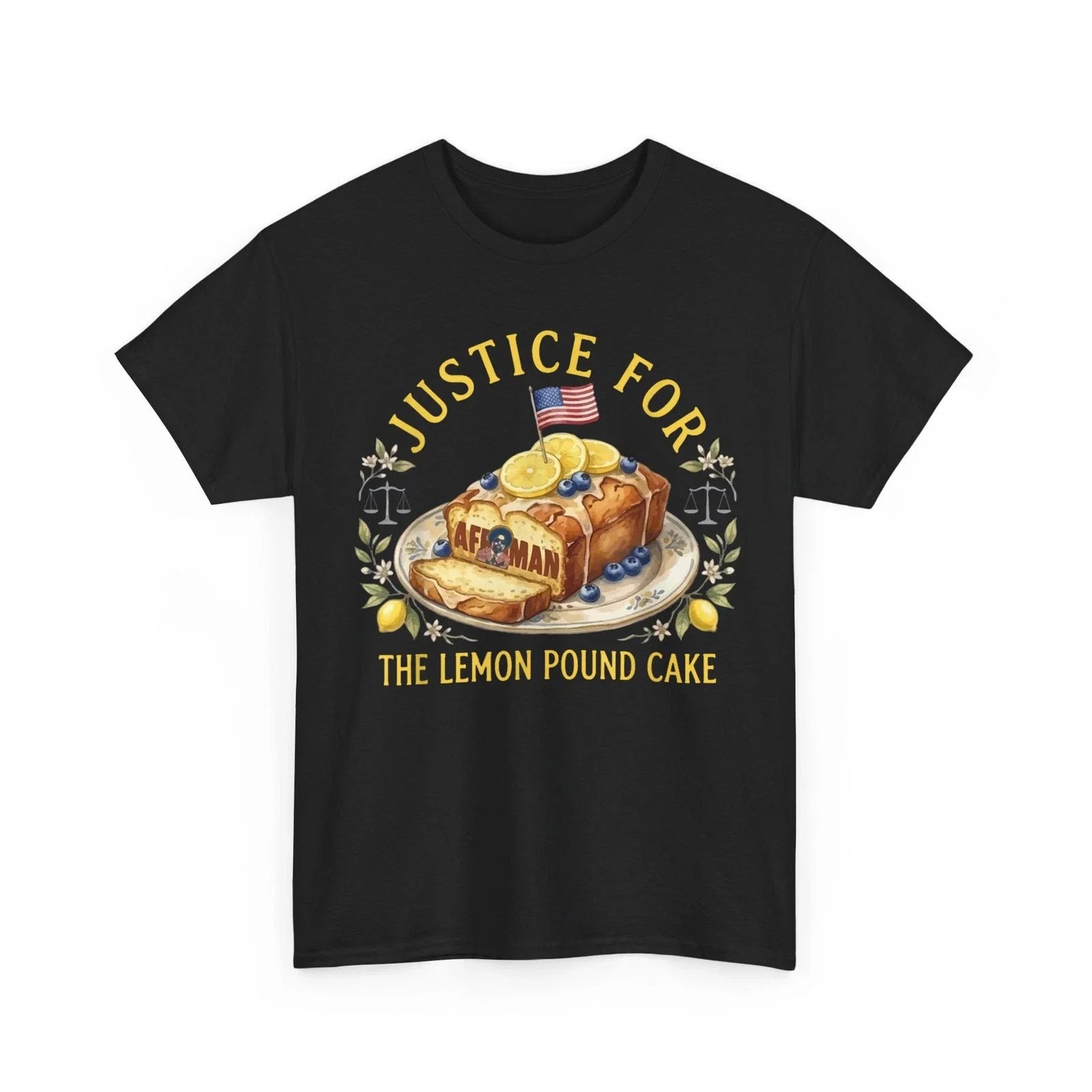 Funny Justice for Lemon Pound Cake Afroman US Flag - Adult & Kids T-Shirts, Sweatshirts & Hoodies apparel design preview 1