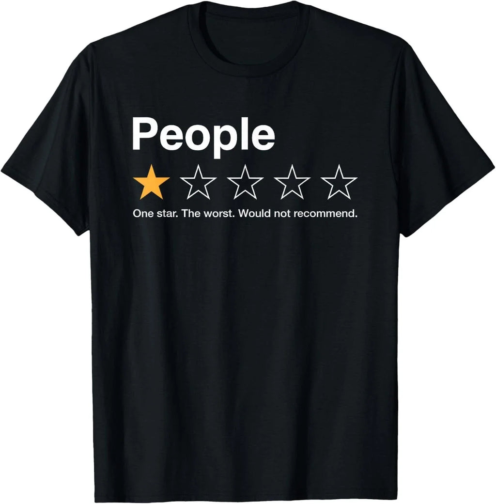 People One Star Rating Would Not Recommend Introvert - Adult & Kids T-Shirts, Sweatshirts & Hoodies apparel design preview 1