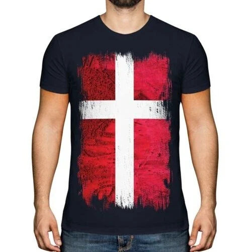 Denmark Grunge Flag Men Football Danish Gift - Adult & Kids T-Shirts, Sweatshirts & Hoodies apparel design preview 1