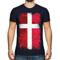 Denmark Grunge Flag Men Football Danish Gift - Adult & Kids T-Shirts, Sweatshirts & Hoodies apparel design preview 1
