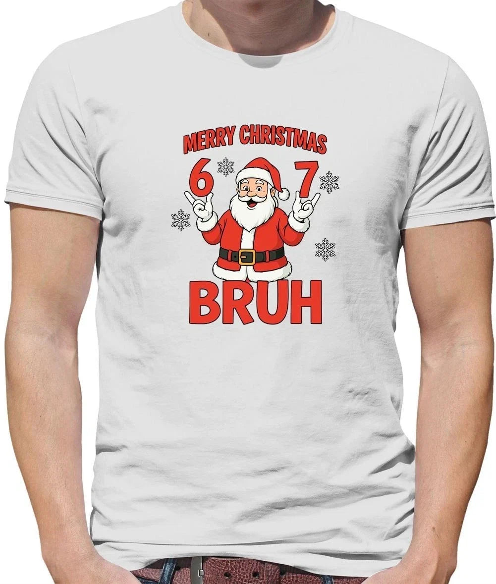 Merry Christmas Bruh Men's Six Seven 6 7 Meme - Adult & Kids T-Shirts, Sweatshirts & Hoodies apparel design preview 1