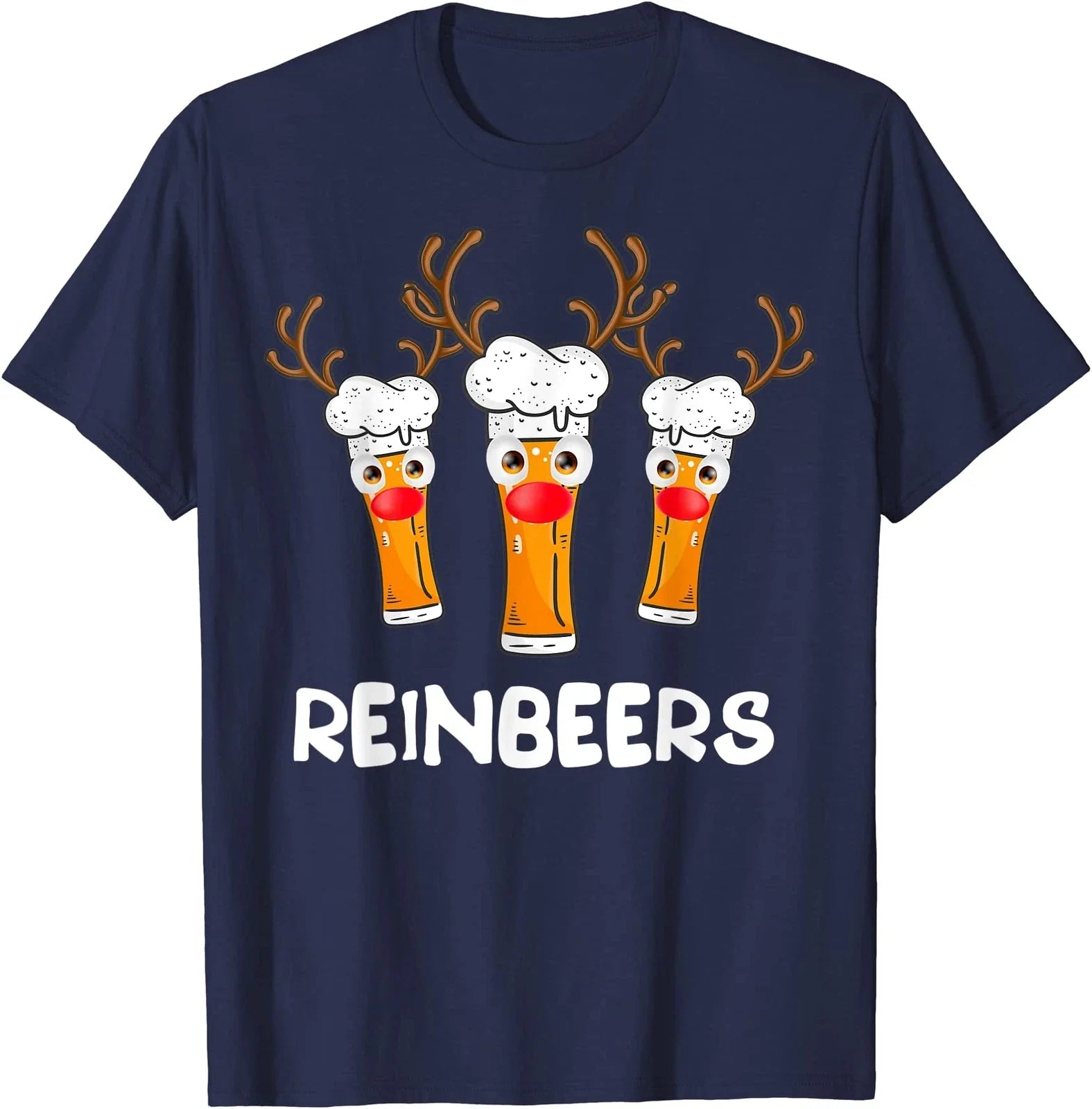 Funny Reindeer Beer Christmas Drinking Xmas - Adult & Kids T-Shirts, Sweatshirts & Hoodies apparel design preview 1