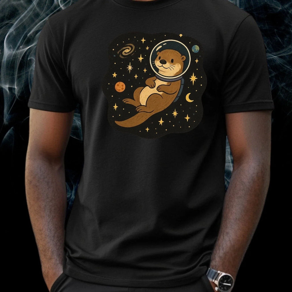 Mens Otter Floating In Space Motif Cotton Size XS to - Adult & Kids T-Shirts, Sweatshirts & Hoodies apparel design preview 1