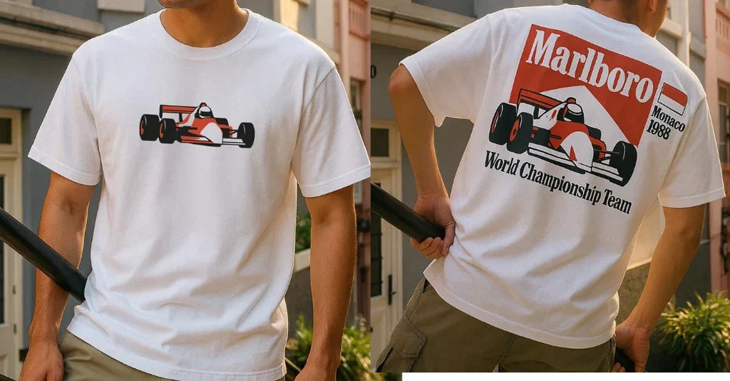 Vintage McLaren Marlboro F1 Racing Red Logo Graphic - Adult & Kids T-Shirts, Sweatshirts & Hoodies apparel design preview 1