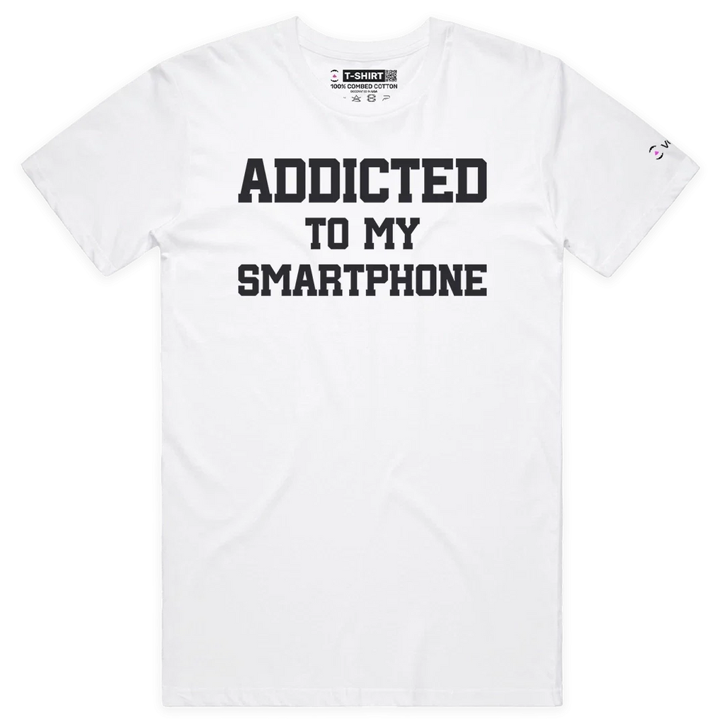 VOICEART Addicted To My Smartphone Dad Jokes Funny - Adult & Kids T-Shirts, Sweatshirts & Hoodies apparel design preview 1