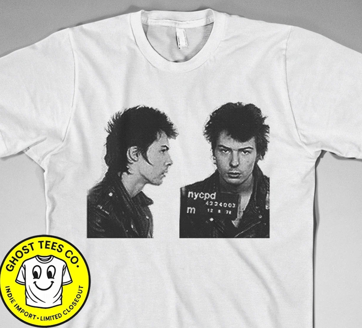 Sid Vicious Mugshot sex, punk, rock, 70s, ramones, - Adult & Kids T-Shirts, Sweatshirts & Hoodies apparel design preview 1