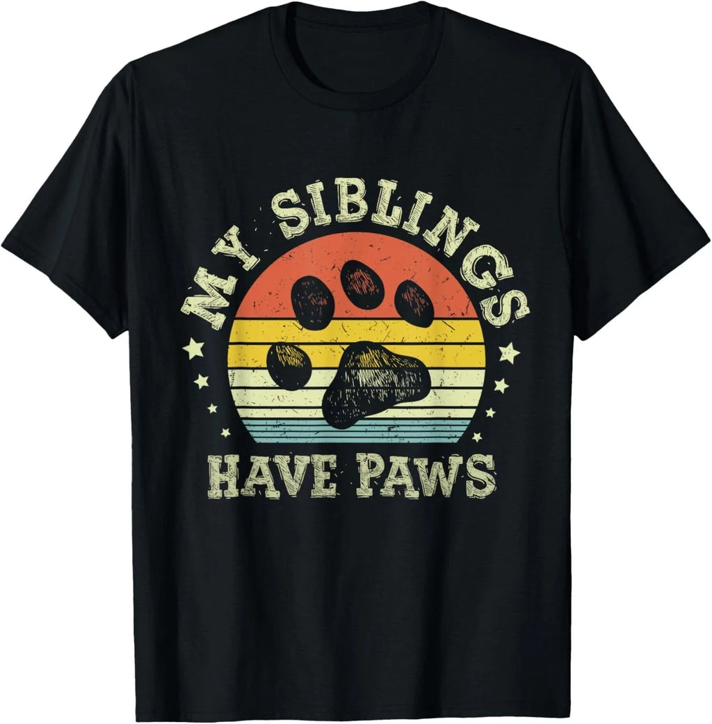 Ph Vintage My Siblings Have Paws Funny Dog Mom - Adult & Kids T-Shirts, Sweatshirts & Hoodies apparel design preview 1