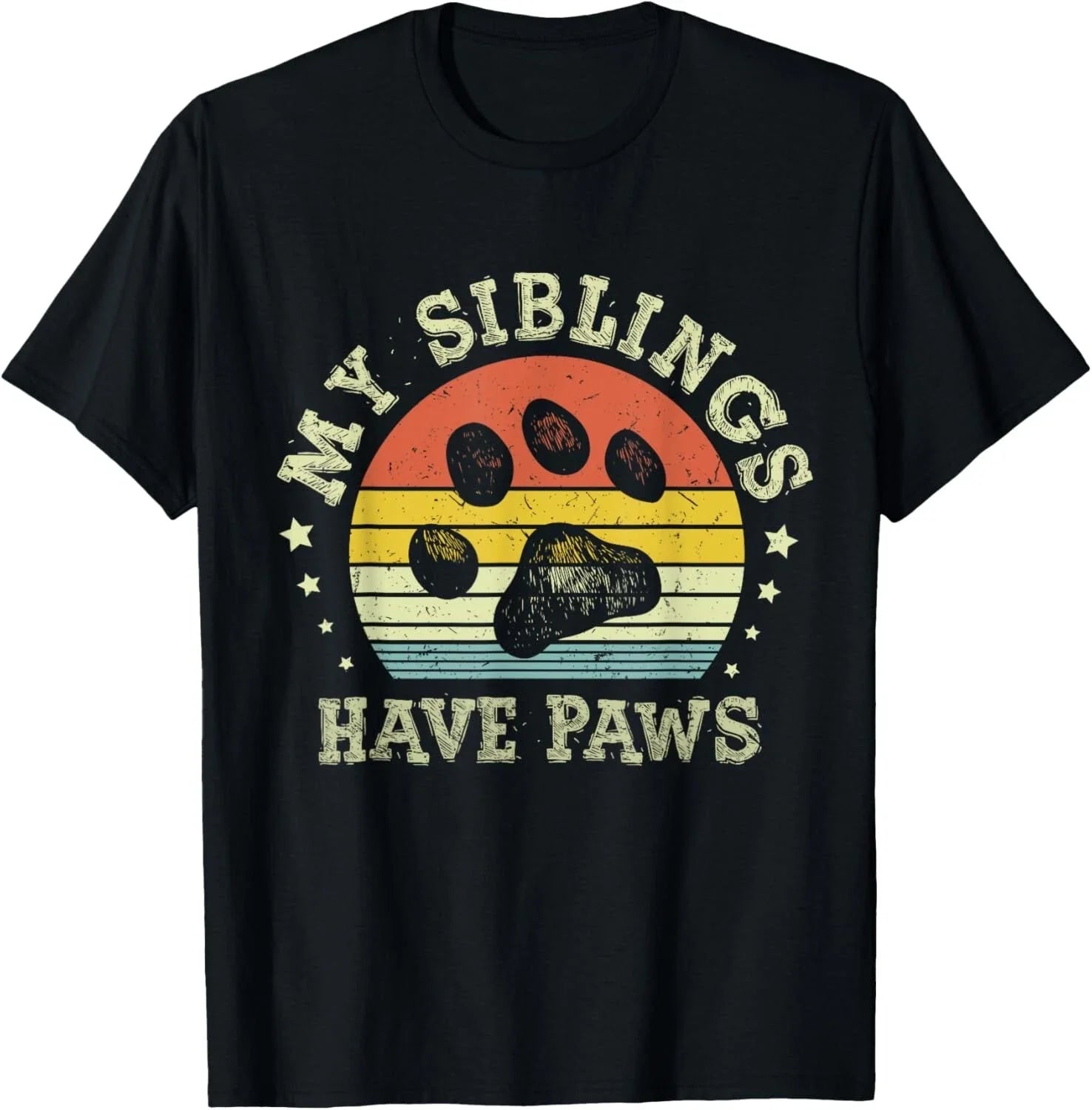 Ph Vintage My Siblings Have Paws Funny Dog Mom - Adult & Kids T-Shirts, Sweatshirts & Hoodies apparel design preview 1