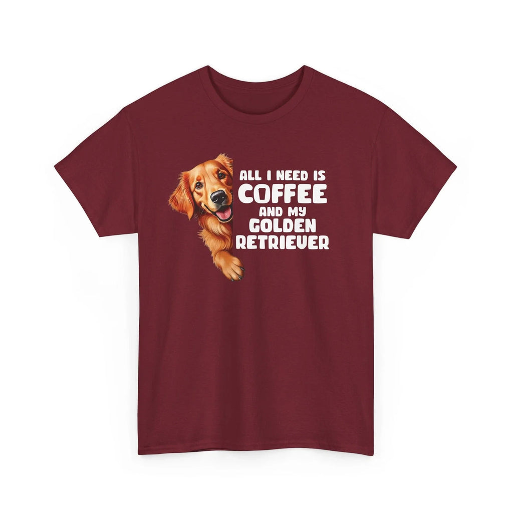 Golden Retriever and Coffee, Dog Lovers Gift - Adult & Kids T-Shirts, Sweatshirts & Hoodies apparel design preview 1