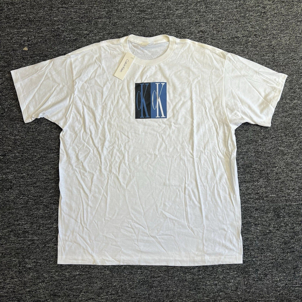 Vintage 1990's Calvin Klein LOGO Mens XL White Short - Adult & Kids T-Shirts, Sweatshirts & Hoodies apparel design preview 1