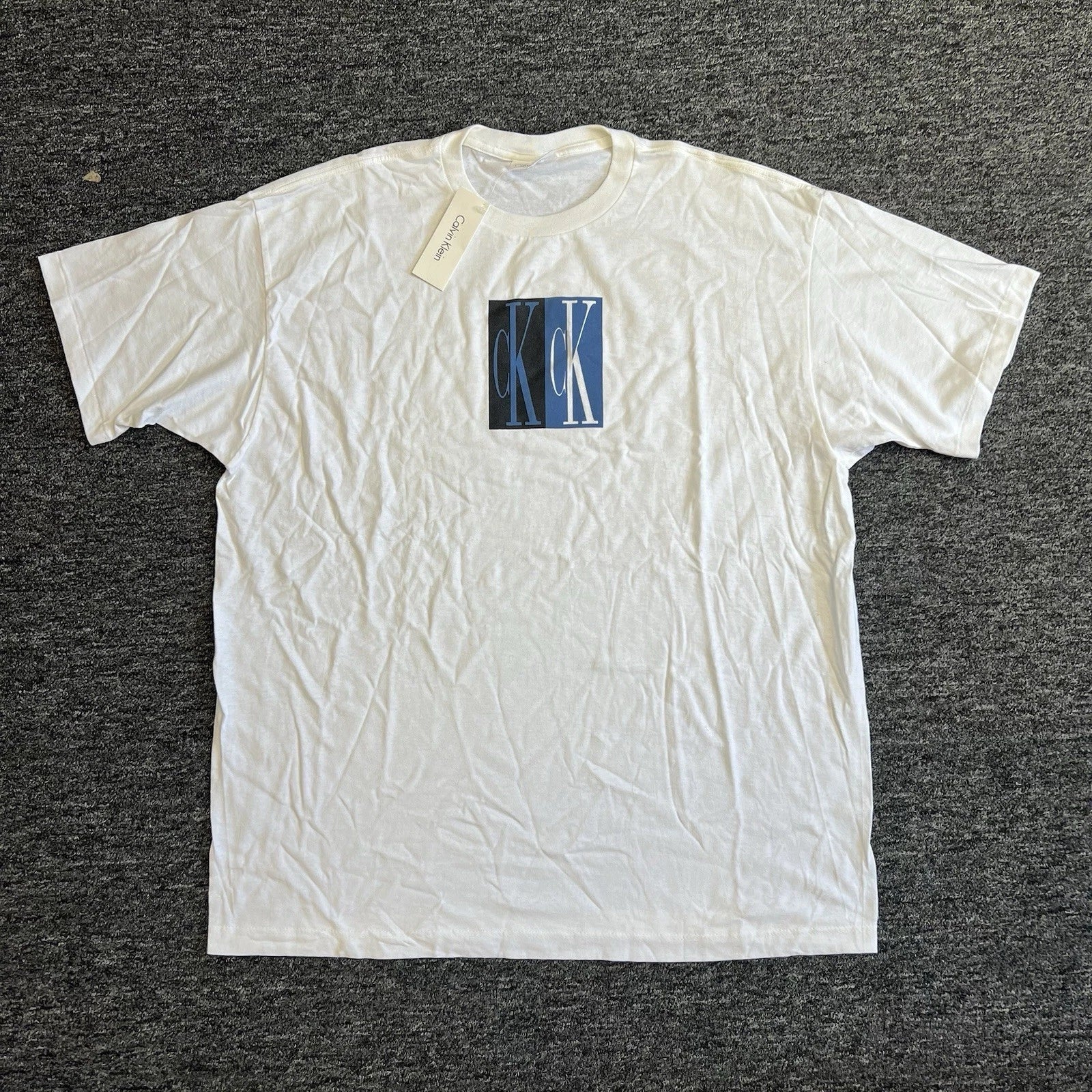 Vintage 1990's Calvin Klein LOGO Mens XL White Short - Adult & Kids T-Shirts, Sweatshirts & Hoodies apparel design preview 1