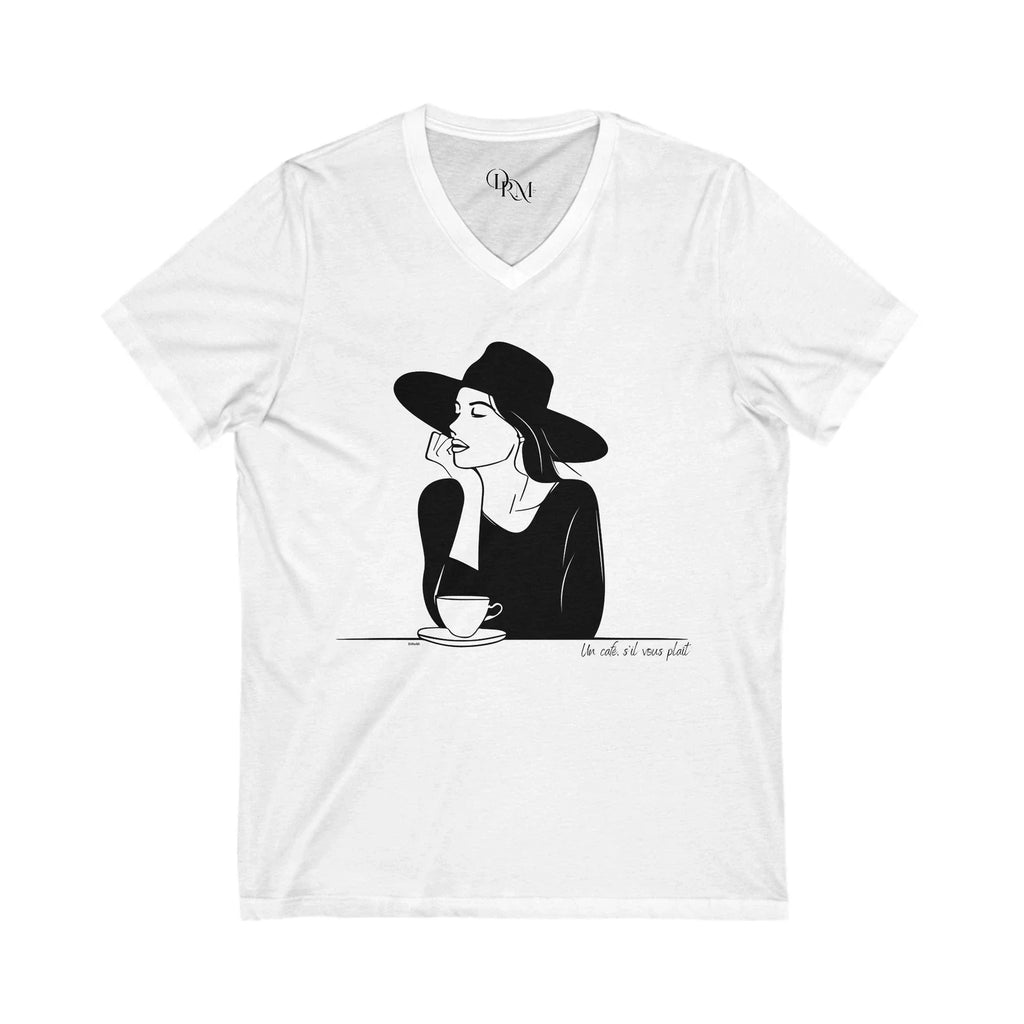 Chic V-Neck 'Un Caffè, s'il vous plaît!' for Coffee - Adult & Kids T-Shirts, Sweatshirts & Hoodies apparel design preview 1