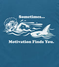 Summer Sometimes Motivation Finds You Shark Swimmer - Adult & Kids T-Shirts, Sweatshirts & Hoodies apparel design preview 1