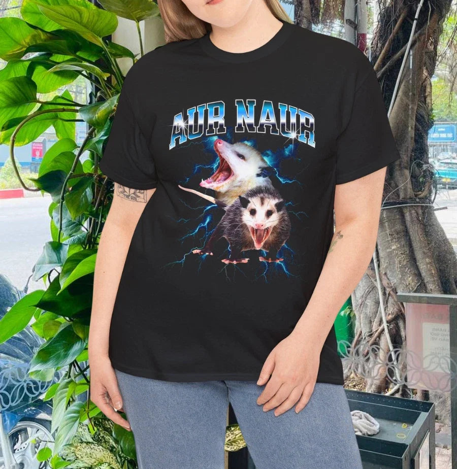 Aur Naur Possum Cute Funny Sarcastic Meme - Adult & Kids T-Shirts, Sweatshirts & Hoodies apparel design preview 1