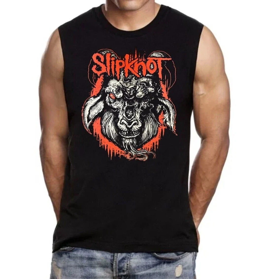 SLIPKNOT GOAT PUNK ROCK BAND MUSCLE (Multiple - Adult & Kids T-Shirts, Sweatshirts & Hoodies apparel design preview 1