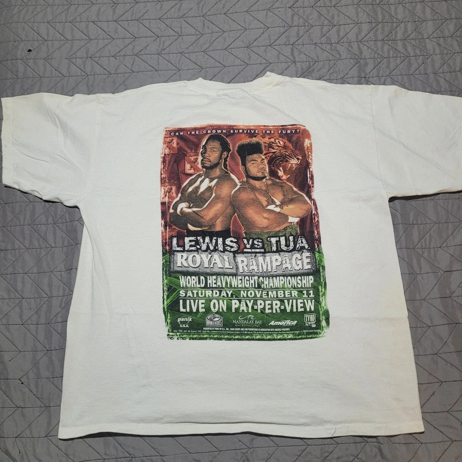 Vintage Lennox Lewis Vs David Tua Royal Rampage - Adult & Kids T-Shirts, Sweatshirts & Hoodies apparel design preview 1